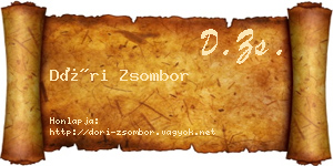 Dóri Zsombor névjegykártya